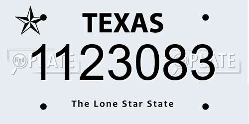 1123083 Texas License Plate