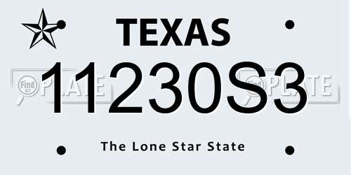 11230S3 Texas License Plate