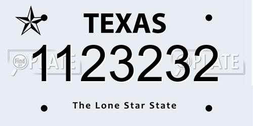 1123232 Texas License Plate