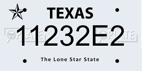 11232E2 Texas License Plate