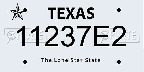 11237E2 Texas License Plate