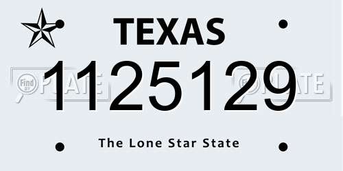 1125129 Texas License Plate