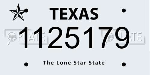 1125179 Texas License Plate