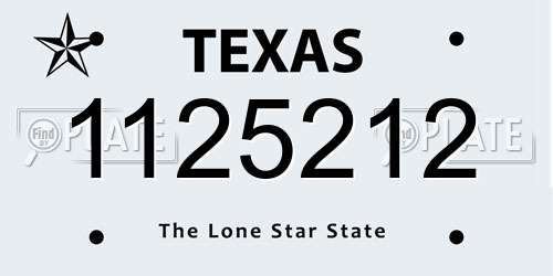 1125212 Texas License Plate