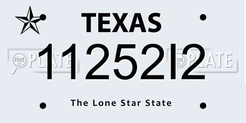 11252I2 Texas License Plate