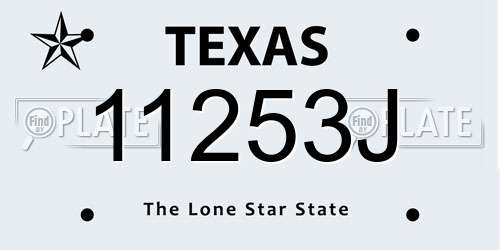 11253J Texas License Plate