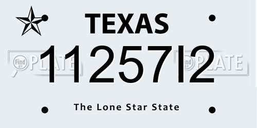 11257I2 Texas License Plate