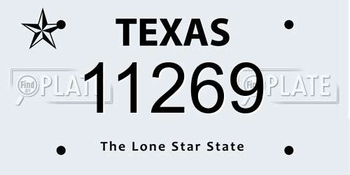 11269 Texas License Plate
