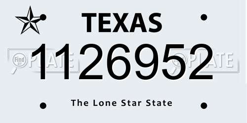 1126952 Texas License Plate