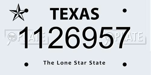 1126957 Texas License Plate