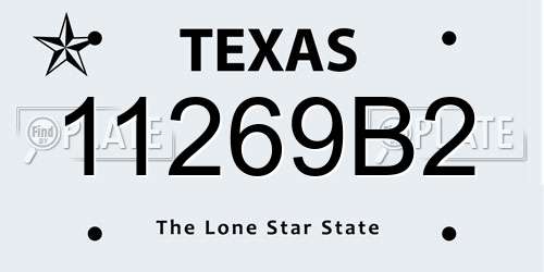 11269B2 Texas License Plate