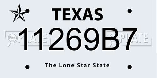 11269B7 Texas License Plate