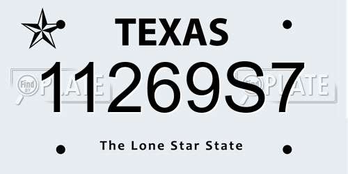 11269S7 Texas License Plate