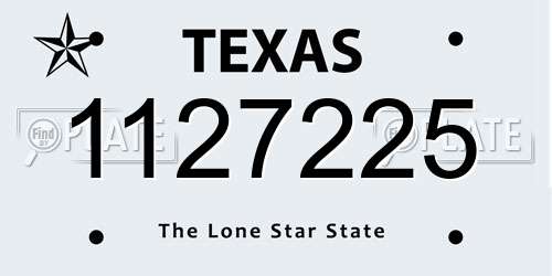 1127225 Texas License Plate