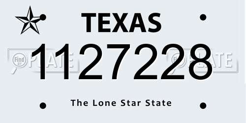 1127228 Texas License Plate