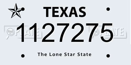 1127275 Texas License Plate