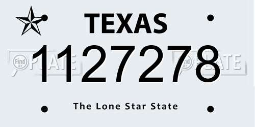 1127278 Texas License Plate