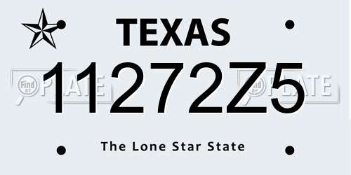 11272Z5 Texas License Plate