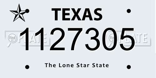 1127305 Texas License Plate