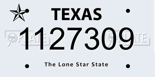 1127309 Texas License Plate