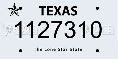 1127310 Texas License Plate
