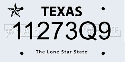 11273Q9 Texas License Plate