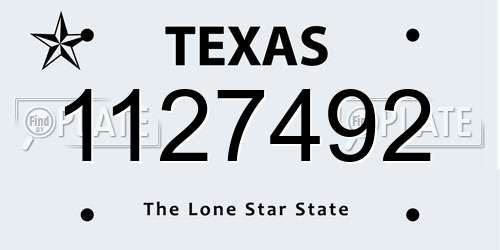 1127492 Texas License Plate