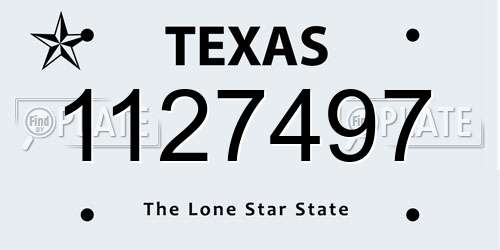 1127497 Texas License Plate