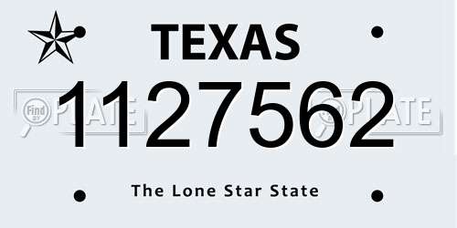 1127562 Texas License Plate
