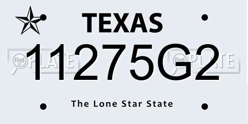 11275G2 Texas License Plate