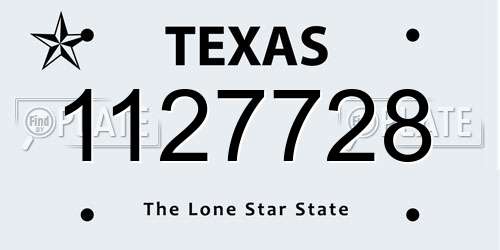 1127728 Texas License Plate