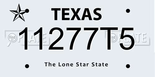 11277T5 Texas License Plate