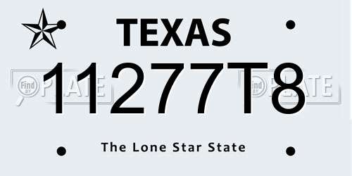 11277T8 Texas License Plate