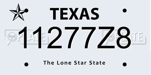 11277Z8 Texas License Plate