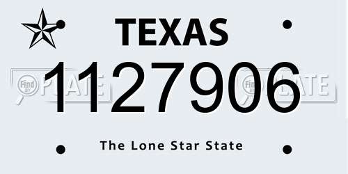 1127906 Texas License Plate