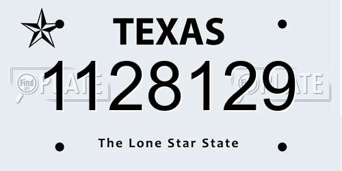 1128129 Texas License Plate