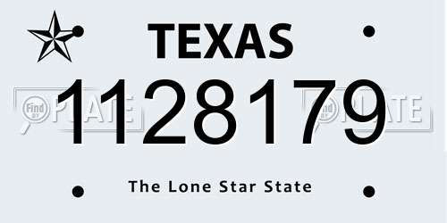 1128179 Texas License Plate