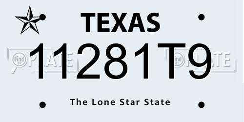 11281T9 Texas License Plate