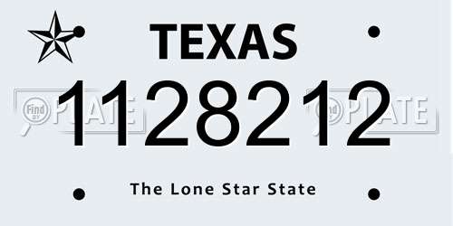 1128212 Texas License Plate