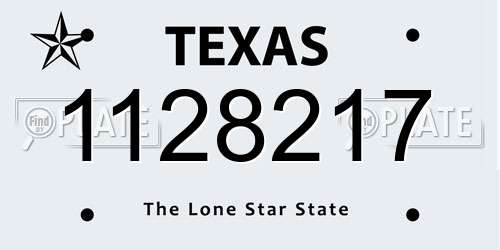1128217 Texas License Plate