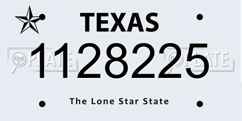 1128225 Texas License Plate