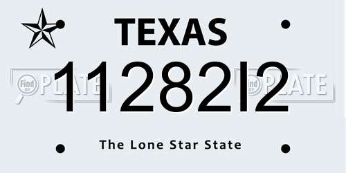 11282I2 Texas License Plate
