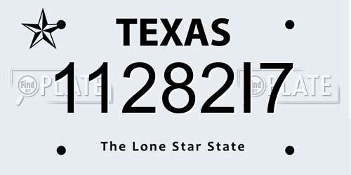 11282I7 Texas License Plate