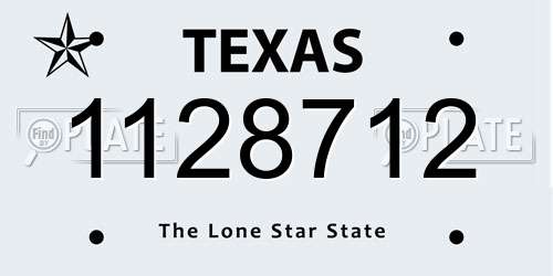 1128712 Texas License Plate