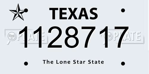 1128717 Texas License Plate