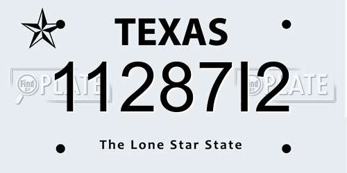 11287I2 Texas License Plate