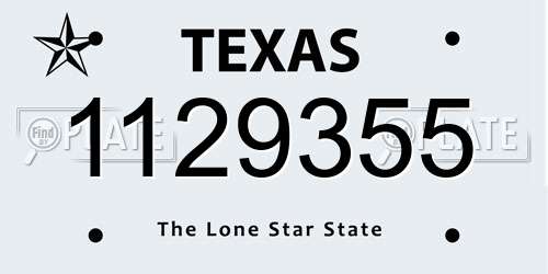 1129355 Texas License Plate
