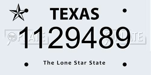 1129489 Texas License Plate