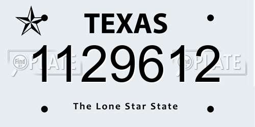 1129612 Texas License Plate