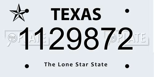 1129872 Texas License Plate
